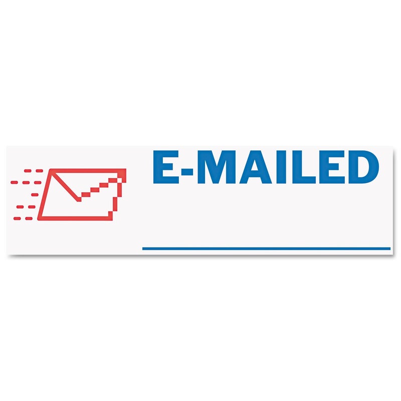ACCUSTAMP2 035541 Pre-Inked Shutter Stamp, Red/Blue, EMAILED, 1 5/8 x 1/2 - Image 2